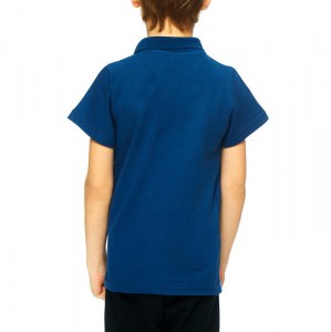 Поло для мальчика, синее (7-10 лет)